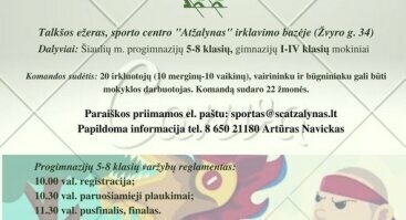 Šiaulių miesto progimnazijų ir gimnazijų mokinių "Drakono" valčių regatos sporto centro "Atžalynas" prizams laimėti