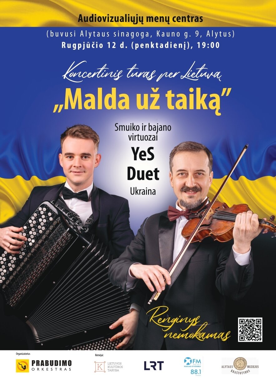 Smuiko ir bajano virtuozų iš Ukrainos „YeS Duet” koncertas
