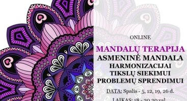 Online - MANDALŲ TERAPIJA | ASMENINĖ MANDALA - HARMONIZACIJAI/TIKSLŲ SIEKIMUI/PROBLEMŲ SPRENDIMUI
