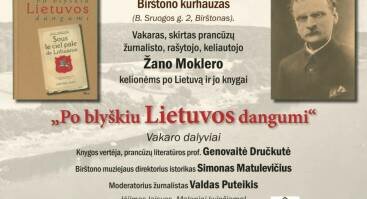 Prancūzų keliautojo Žano Moklero kelionių Lietuvoje knygos „Po blyškiu Lietuvos dangumi“ pristatymas 