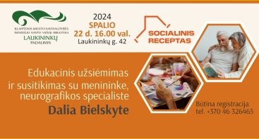 Iniciatyva senjorams „Socialinis receptas“ I. Kanto bibliotekoje / 2024 SPALIS