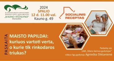 Iniciatyva senjorams „Socialinis receptas“ I. Kanto bibliotekoje / 2024 SPALIS