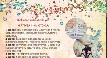 Dienos stovykla EMIdanz šokių stovykla 5 VASAROS DIENOS ŠOKIO RITMU (7-13 m..)