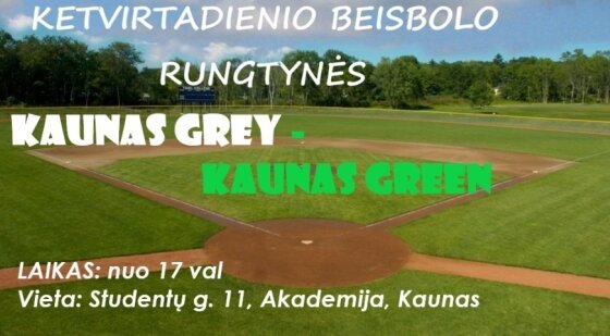 paint Blossom Refrain Beisbolo rungtynės: Kaunas Grey - Kaunas Green | Renginiai - Kas Vyksta