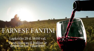 Vakaras su Farnese Fantini vyno namais