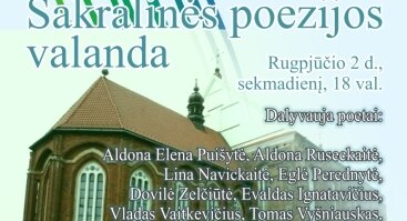 Poezijos pavasaris 2020 Kaune: Sakralinės poezijos valanda