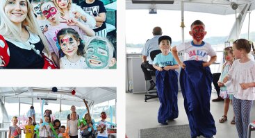 Linksmasis vaikų kruizas laivu Kaunas su pelyte Mine ir specialia programa