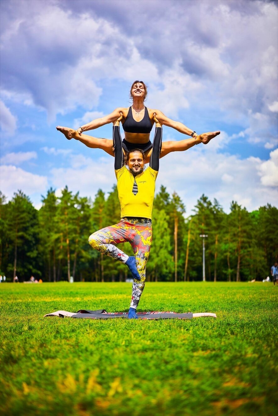AcroYoga in a Tie